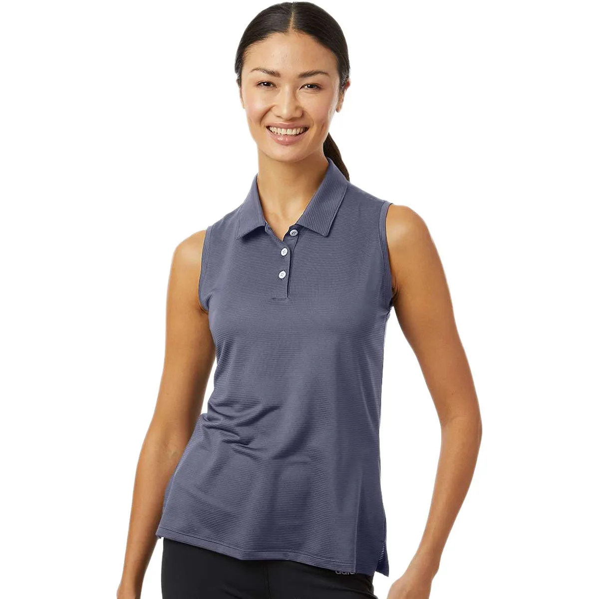 Adidas Women's Preloved Violet Ottoman Sleeveless Polo sold by Merchology product image thumbnail 3