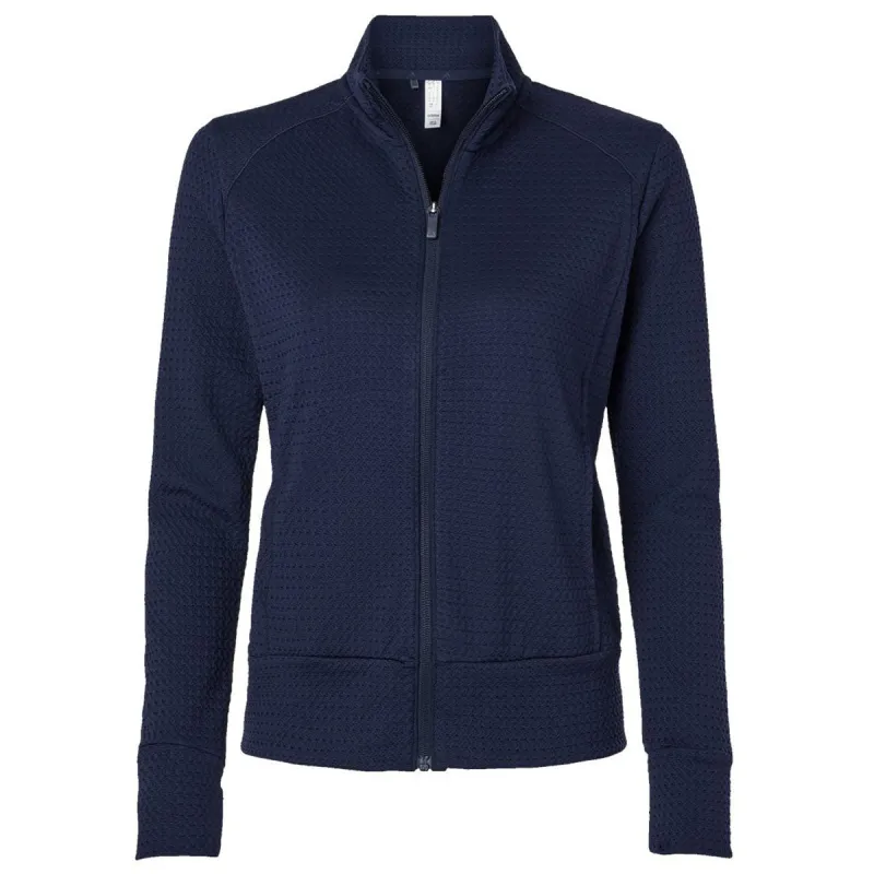 Adidas Women's Collegiate Navy Ultimate365 Textured Full-Zip Jacket made by Adidas