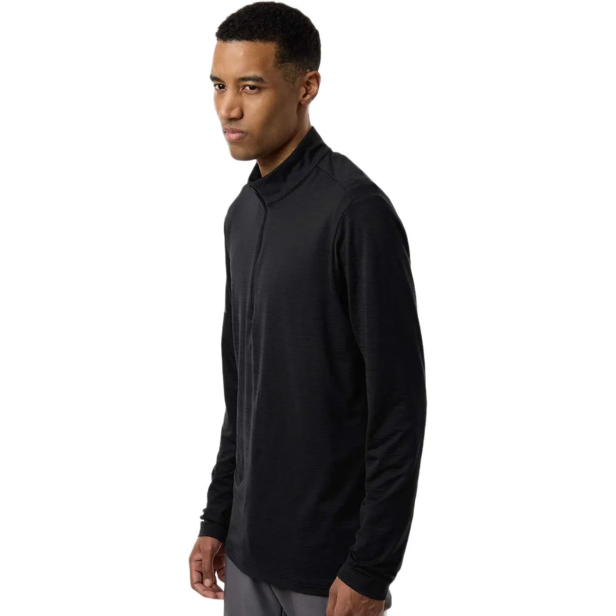 Adidas Men's Black Textured Stripe Quarter-Zip Pullover sold by Merchology product image thumbnail 5