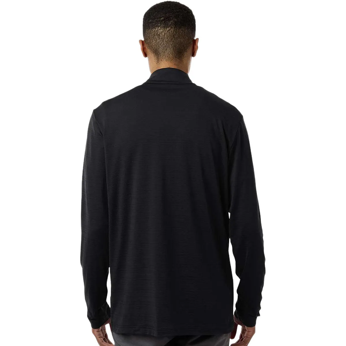 Adidas Men's Black Textured Stripe Quarter-Zip Pullover sold by Merchology product image thumbnail 4