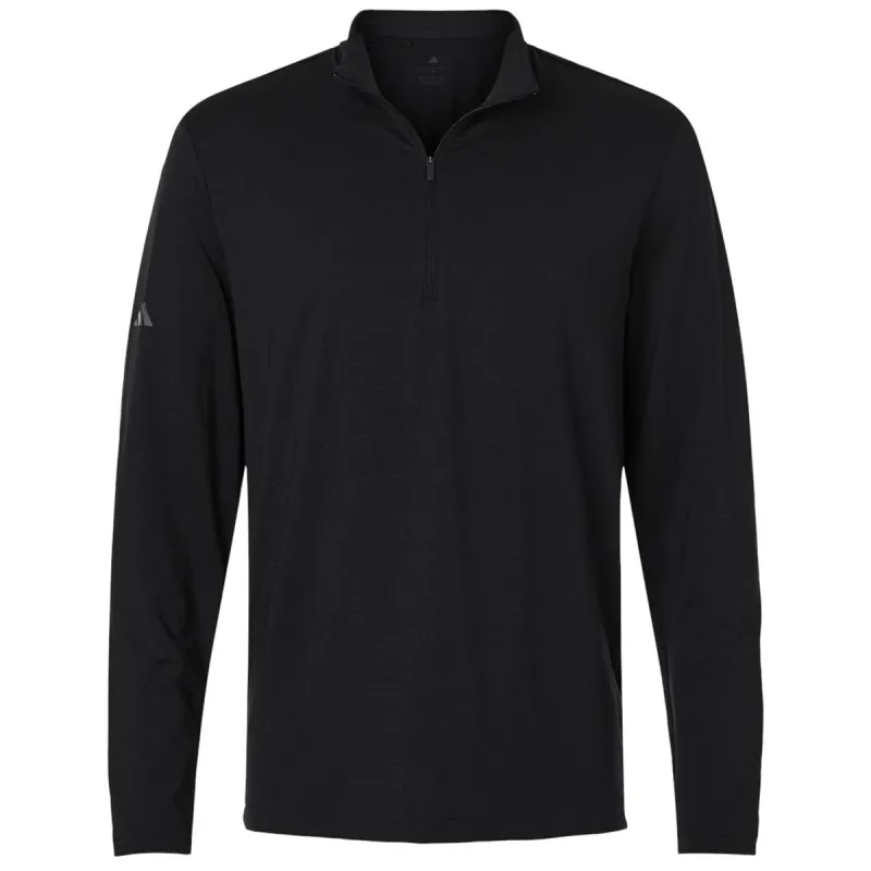 Adidas Men's Black Textured Stripe Quarter-Zip Pullover made by Adidas