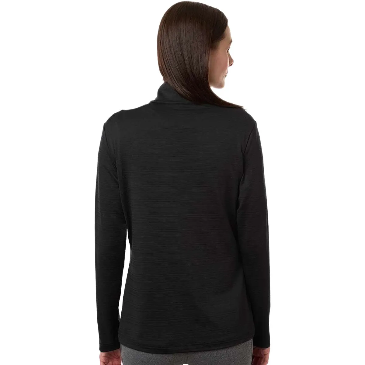 Adidas Women's Black Textured Stripe Quarter-Zip Pullover sold by Merchology product image thumbnail 4