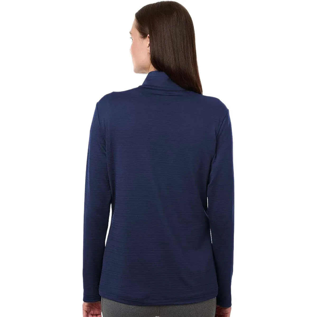 Adidas Women's Dark Blue Textured Stripe Quarter-Zip Pullover sold by Merchology product image thumbnail 4