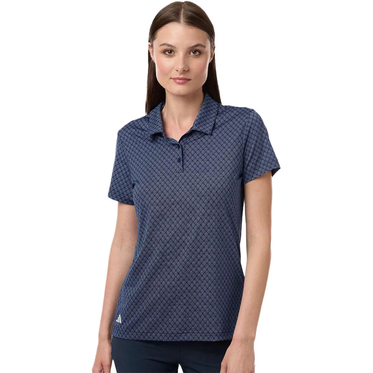 Adidas Women's Collegiate Navy 4-Way Stretch Printed Polo sold by Merchology product image thumbnail 3