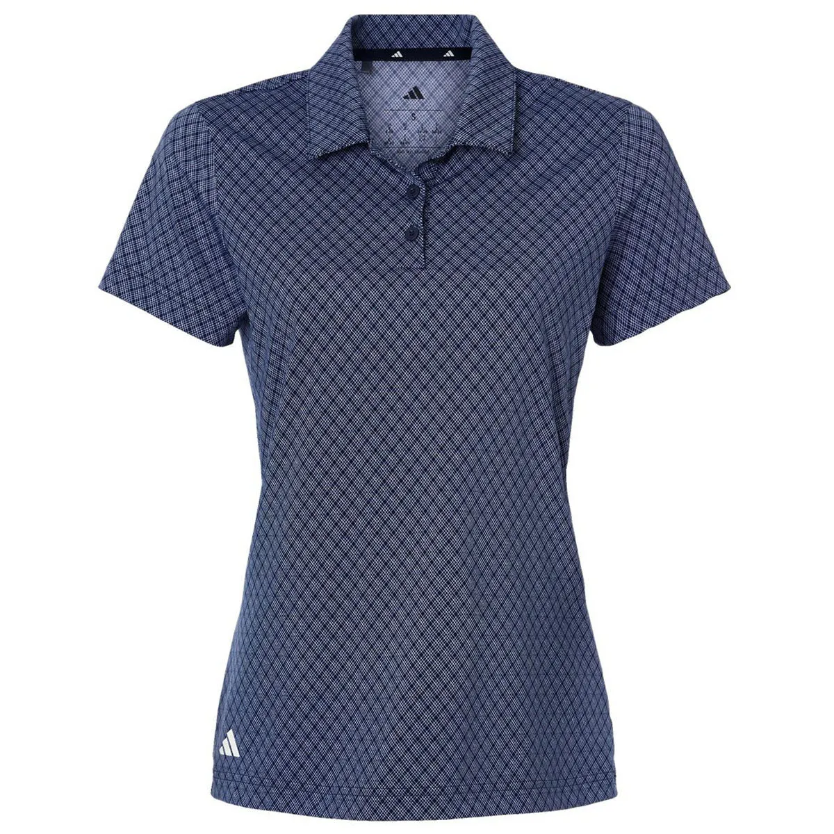 Adidas Women's Collegiate Navy 4-Way Stretch Printed Polo sold by Merchology