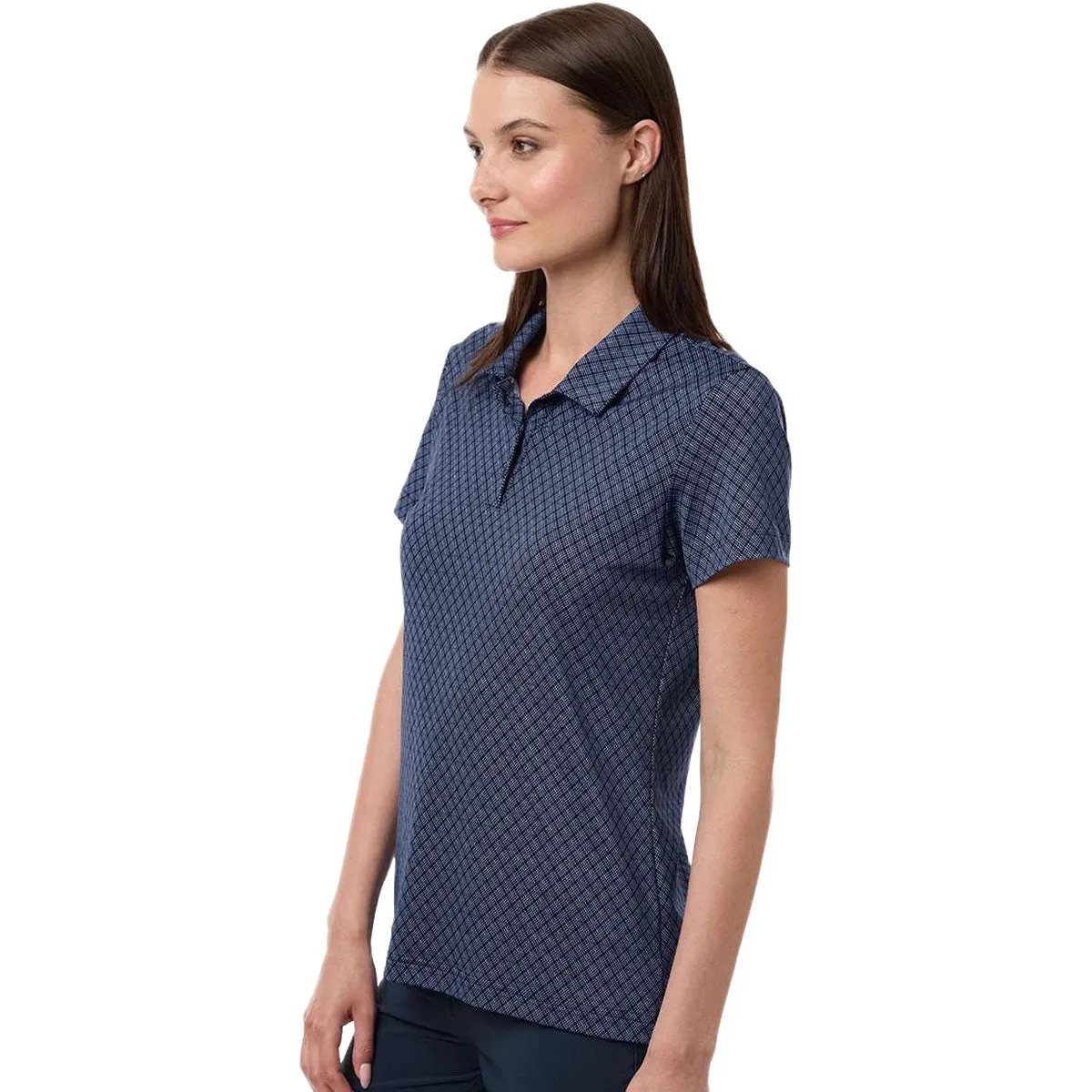 Adidas Women's Collegiate Navy 4-Way Stretch Printed Polo sold by Merchology product image thumbnail 5