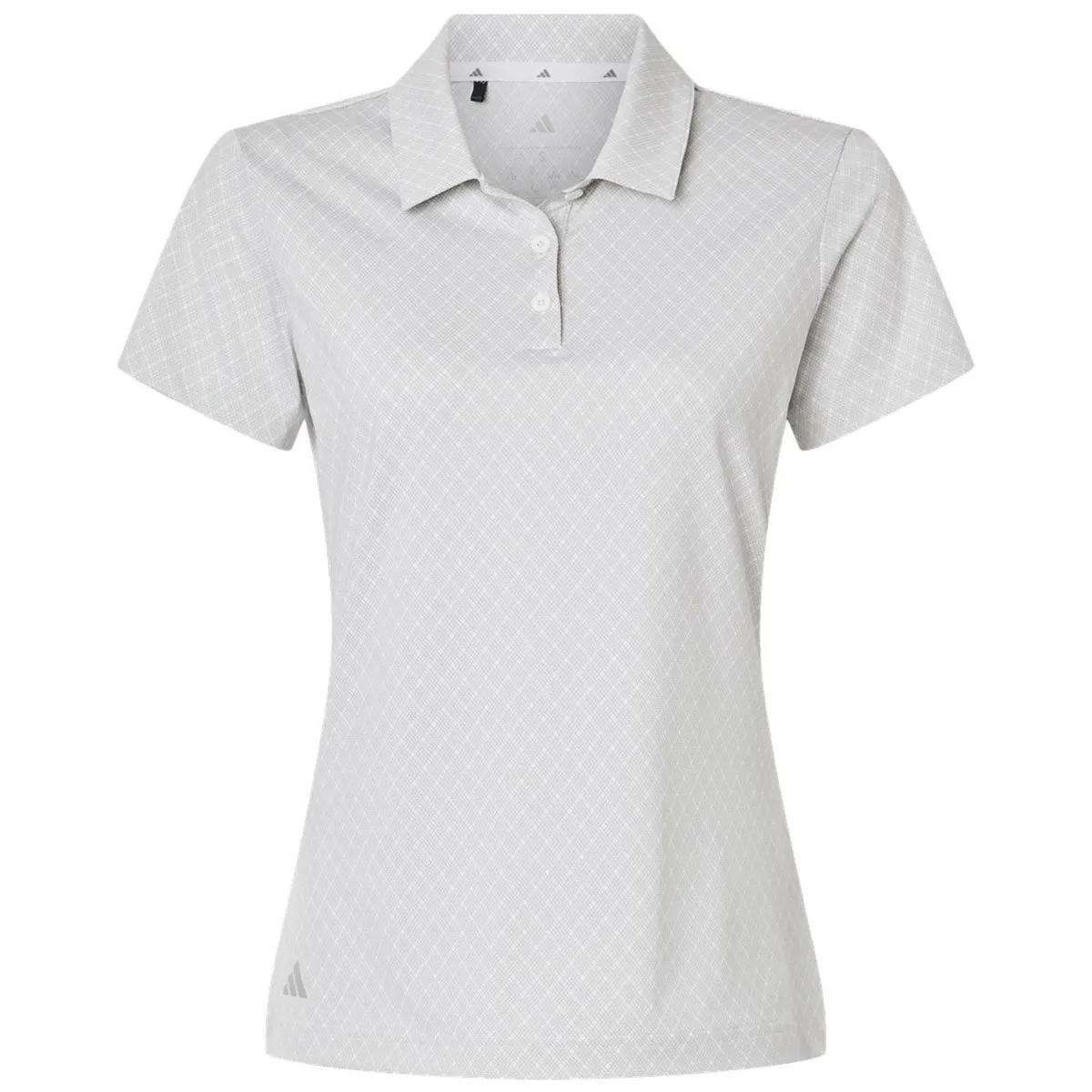 Adidas Women's White 4-Way Stretch Printed Polo sold by Merchology