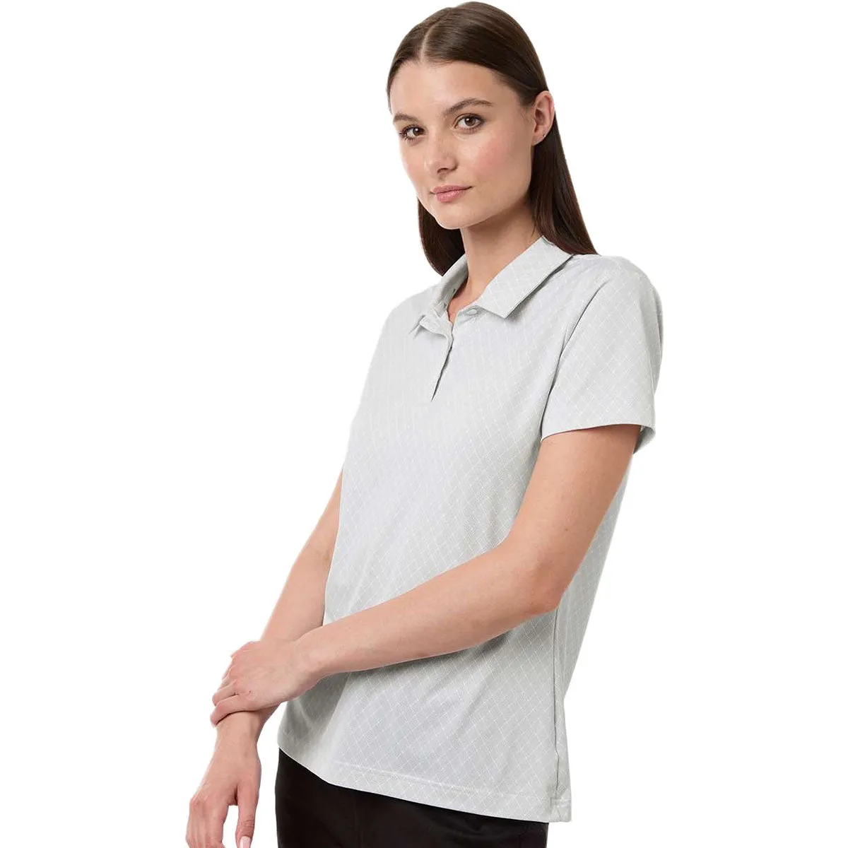 Adidas Women's White 4-Way Stretch Printed Polo sold by Merchology product image thumbnail 5