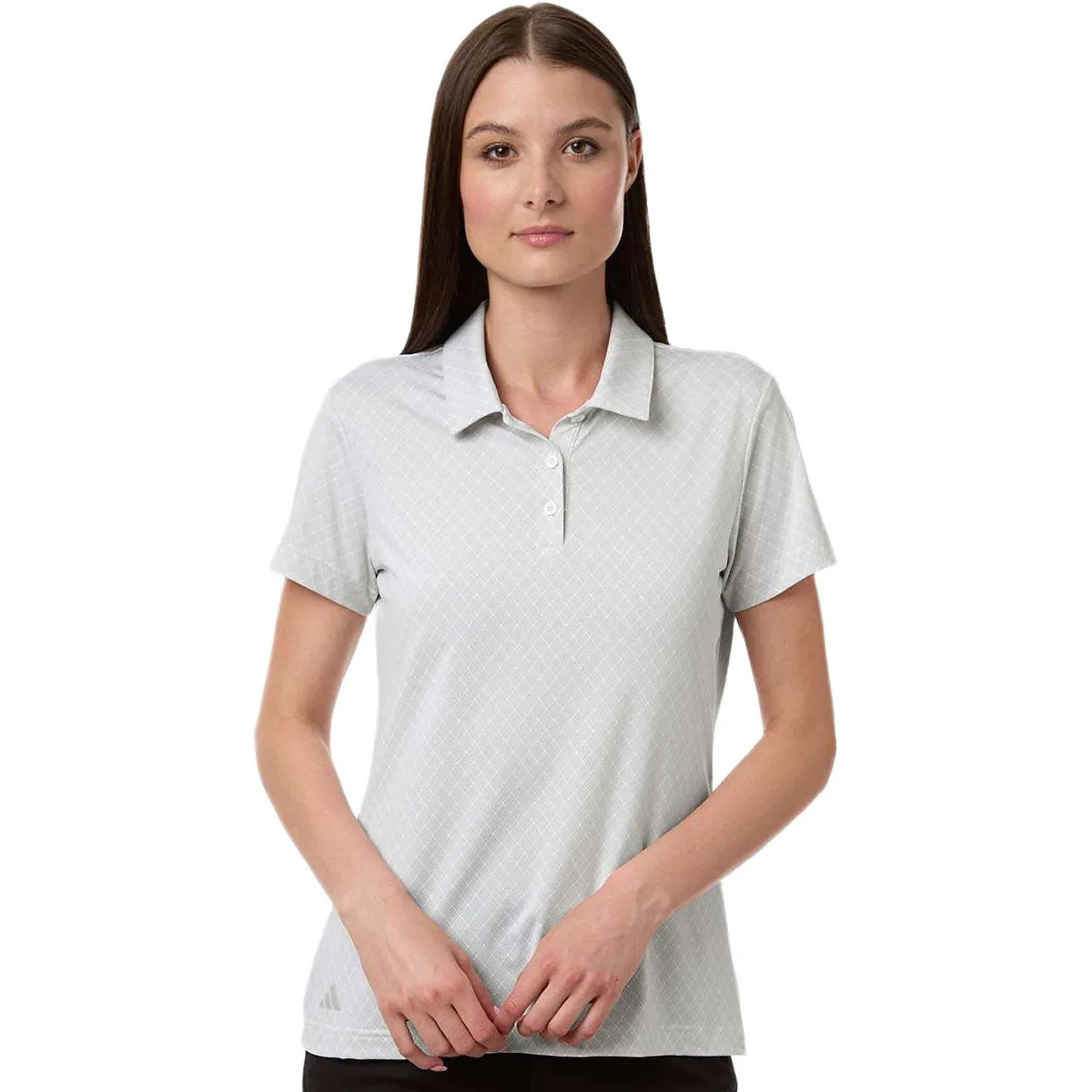 Adidas Women's White 4-Way Stretch Printed Polo sold by Merchology product image thumbnail 3