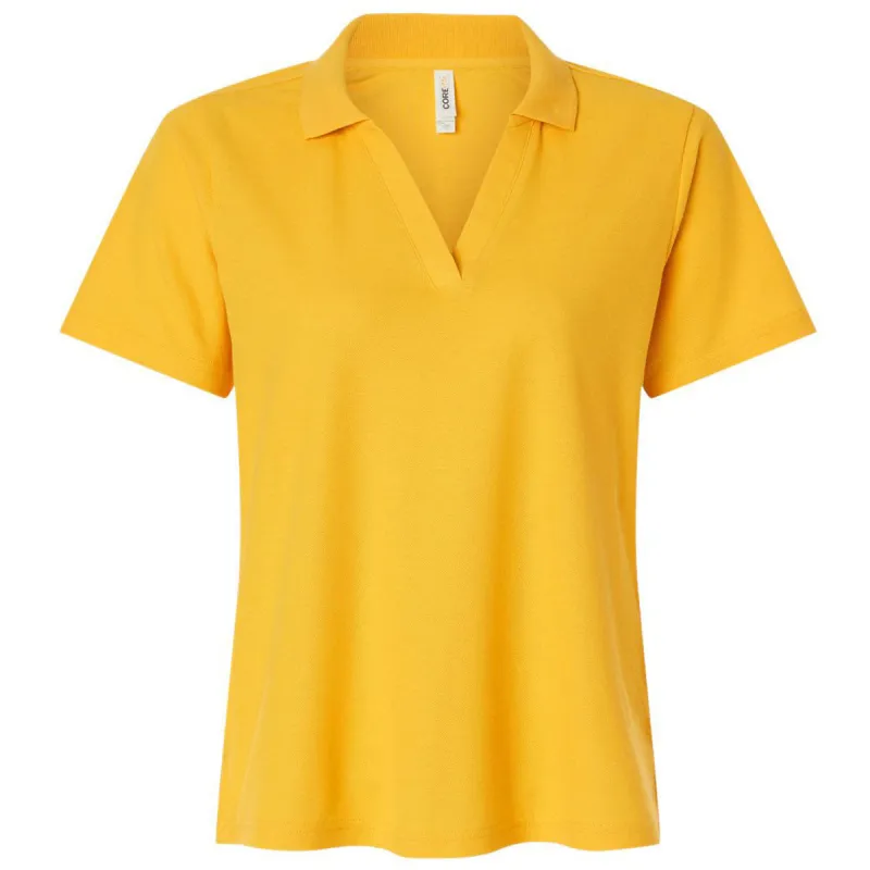 Core 365 Women's Campus Gold Resolve CVC Performance Pique Polo made by Merchology