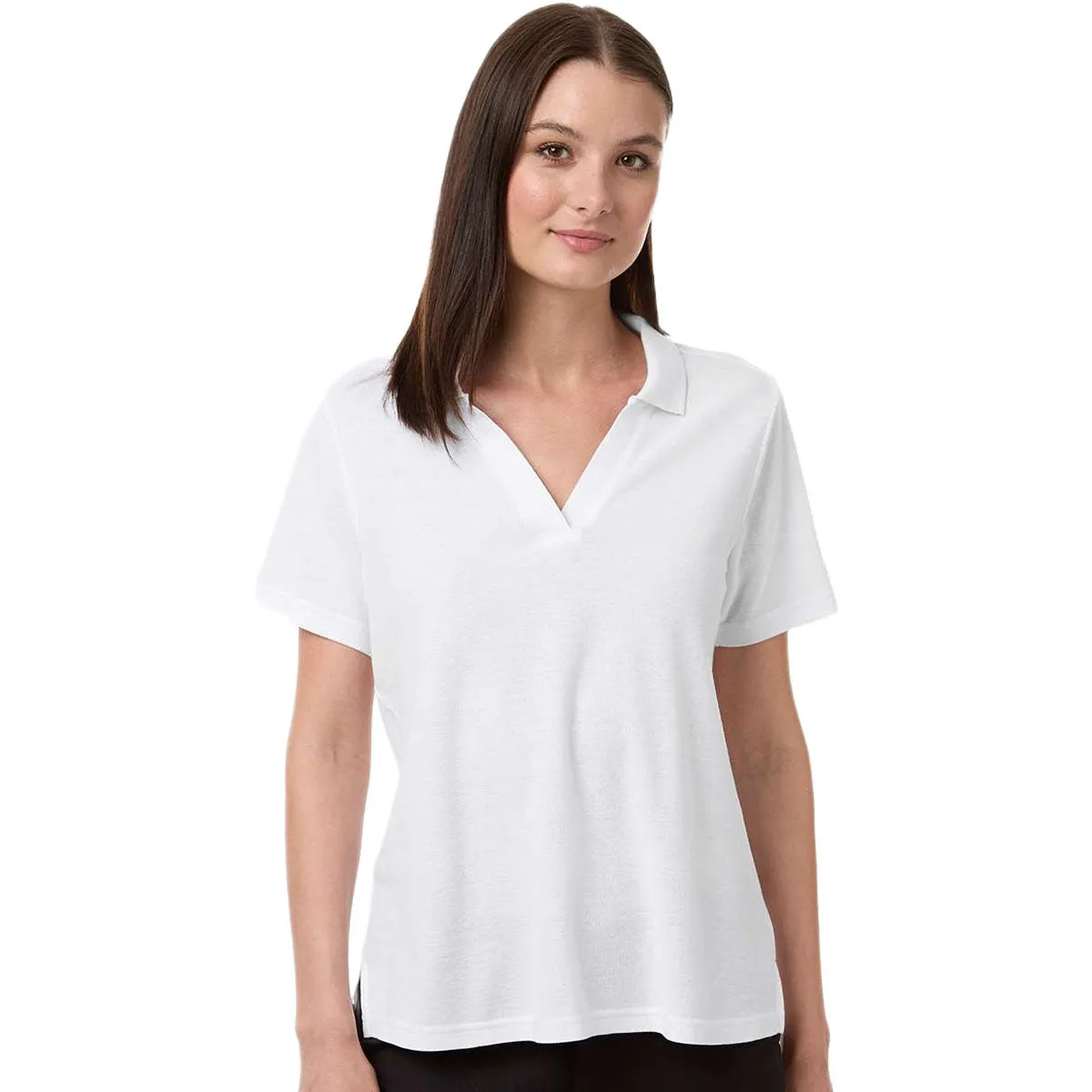 Core 365 Women's White Resolve CVC Performance Pique Polo sold by Merchology product image thumbnail 3