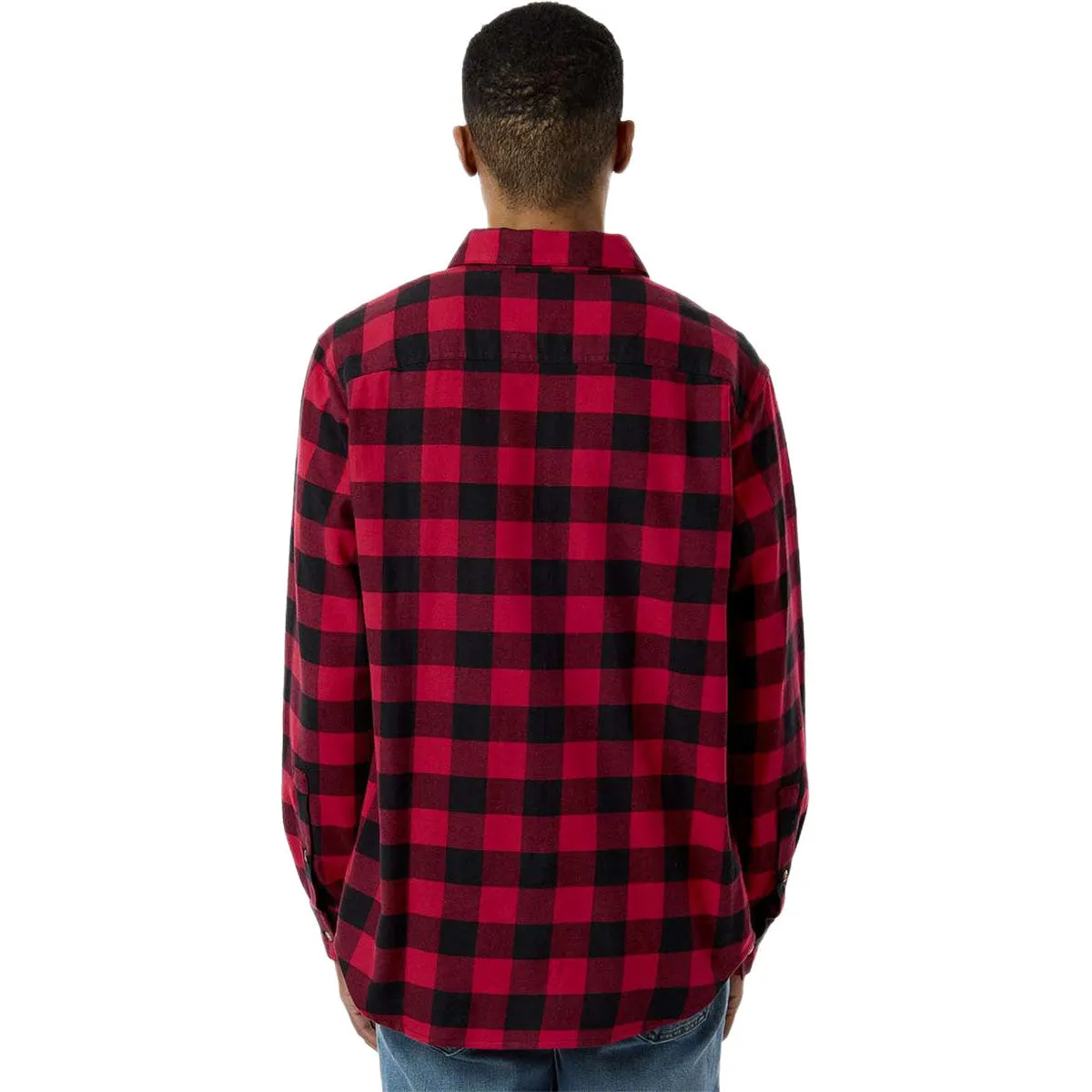 Columbia Men's Mountain Red Buffalo Check Cornell Woods Flannel Shirt sold by Merchology product image thumbnail 4