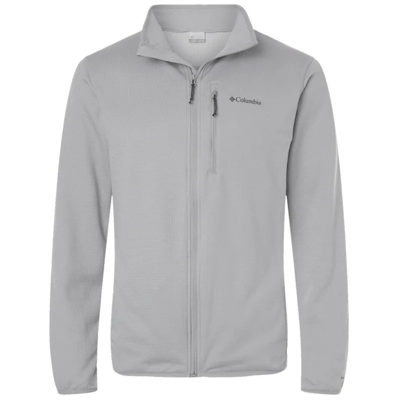 Columbia Men's Columbia Grey Essential Hike Grid Fleece Full-Zip made by Columbia