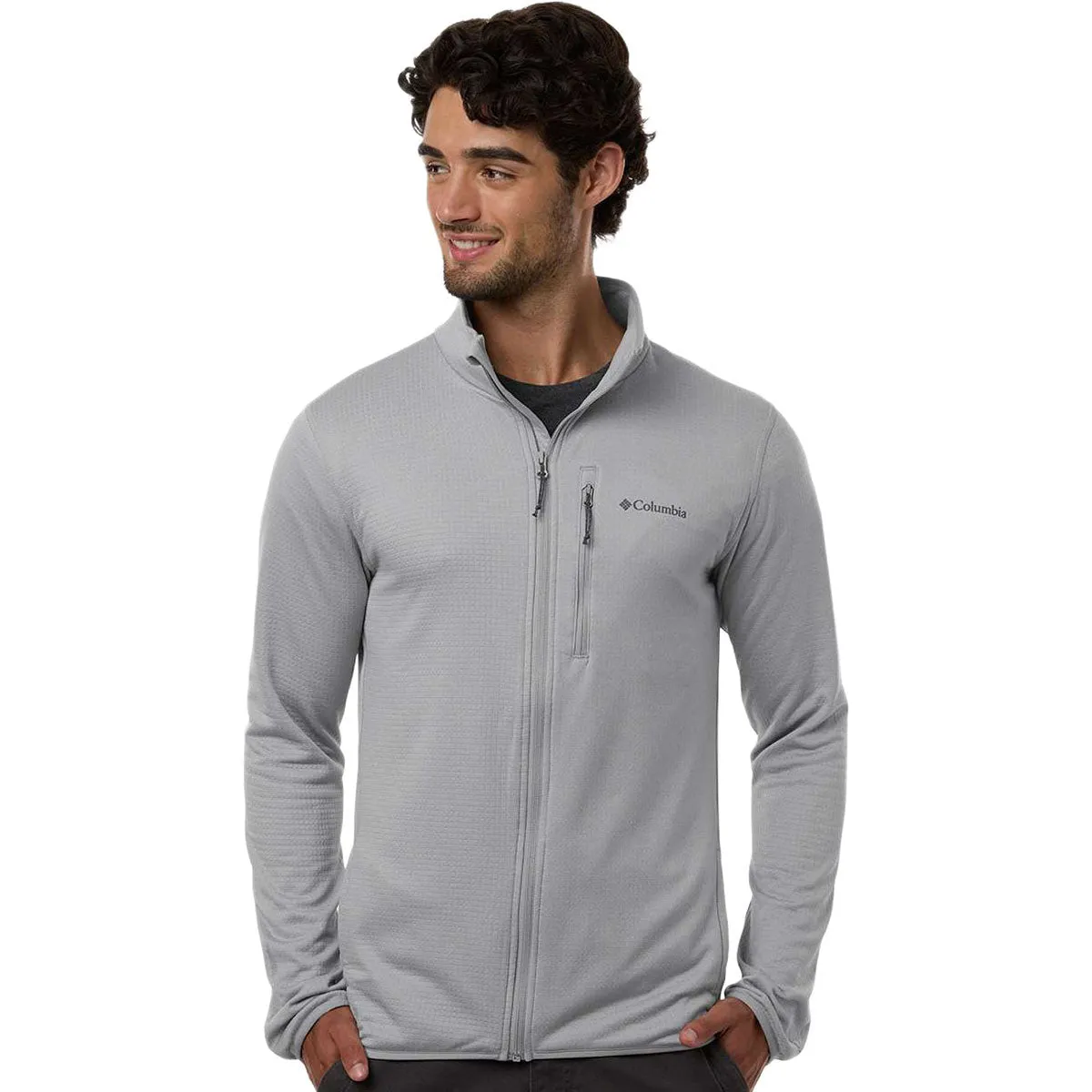 Columbia Men's Columbia Grey Essential Hike Grid Fleece Full-Zip sold by Merchology product image thumbnail 3
