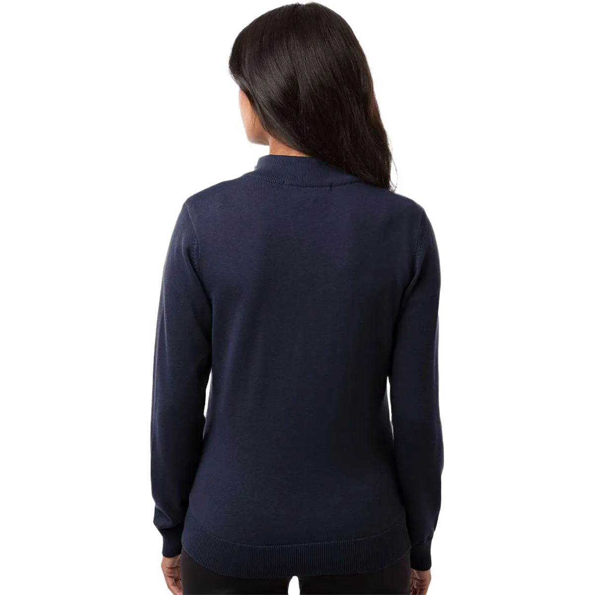 Devon & Jones Women's Navy New Classics Quarter-Zip Sweater sold by Merchology product image thumbnail 4