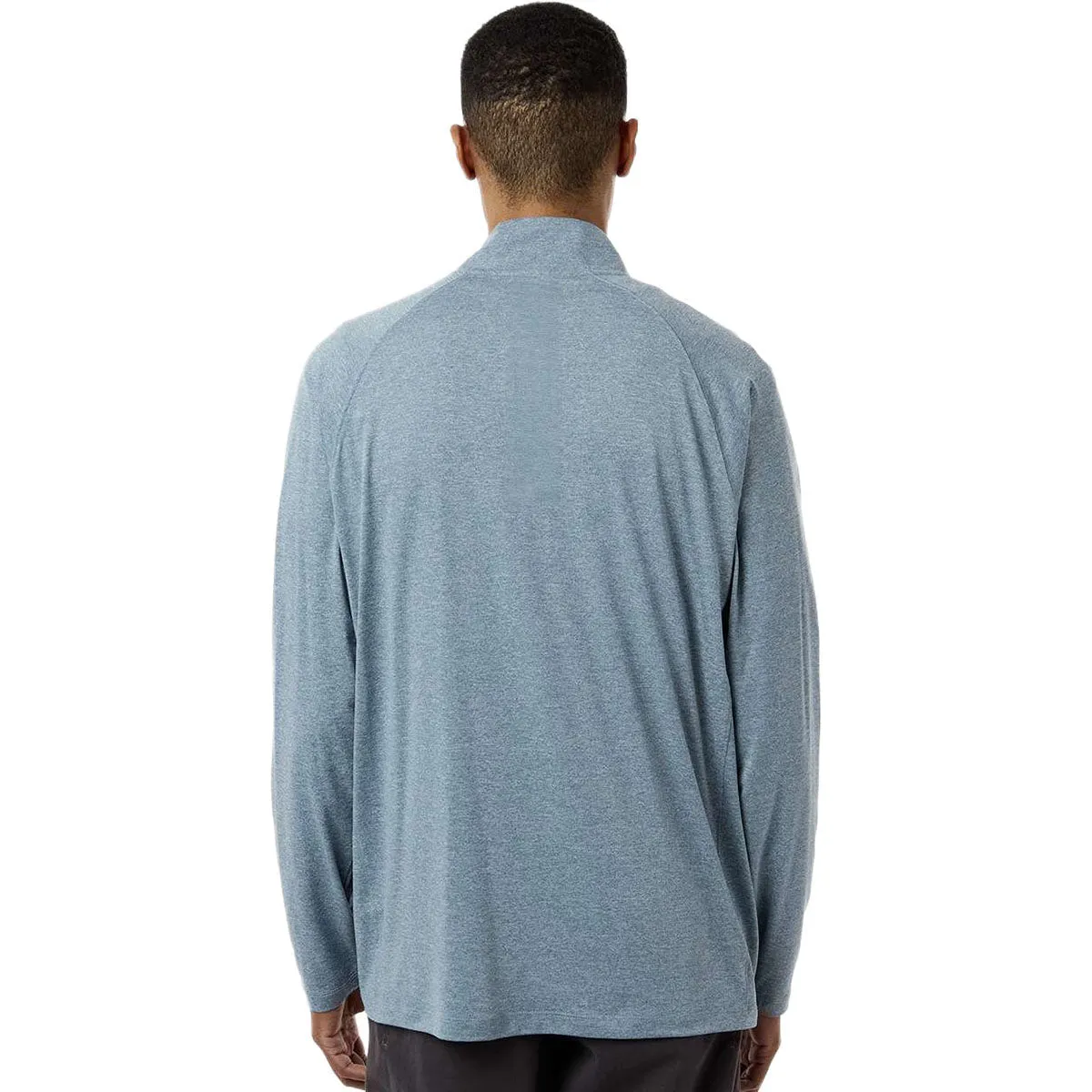 HUK Men's Silverblue Heather Airweight Heather Quarter-Zip Pullover sold by Merchology product image thumbnail 4