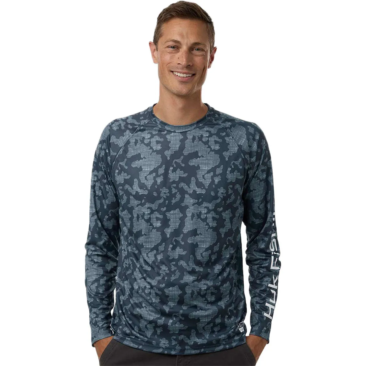 HUK Men's Sargasso Sea LoPro Running Lakes Long Sleeve T-Shirt sold by Merchology product image thumbnail 3