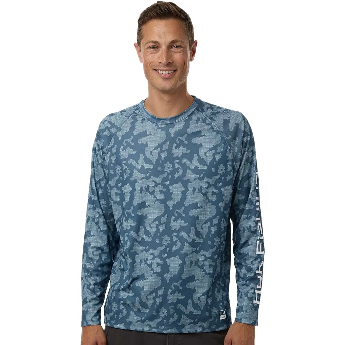 HUK Men's Titanium Blue LoPro Running Lakes Long Sleeve T-Shirt sold by Merchology product image thumbnail 3