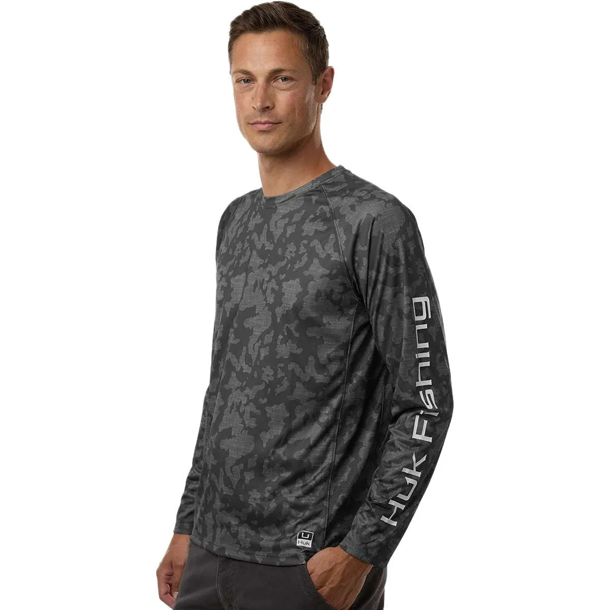 HUK Men's Volcanic Ash LoPro Running Lakes Long Sleeve T-Shirt sold by Merchology product image thumbnail 5