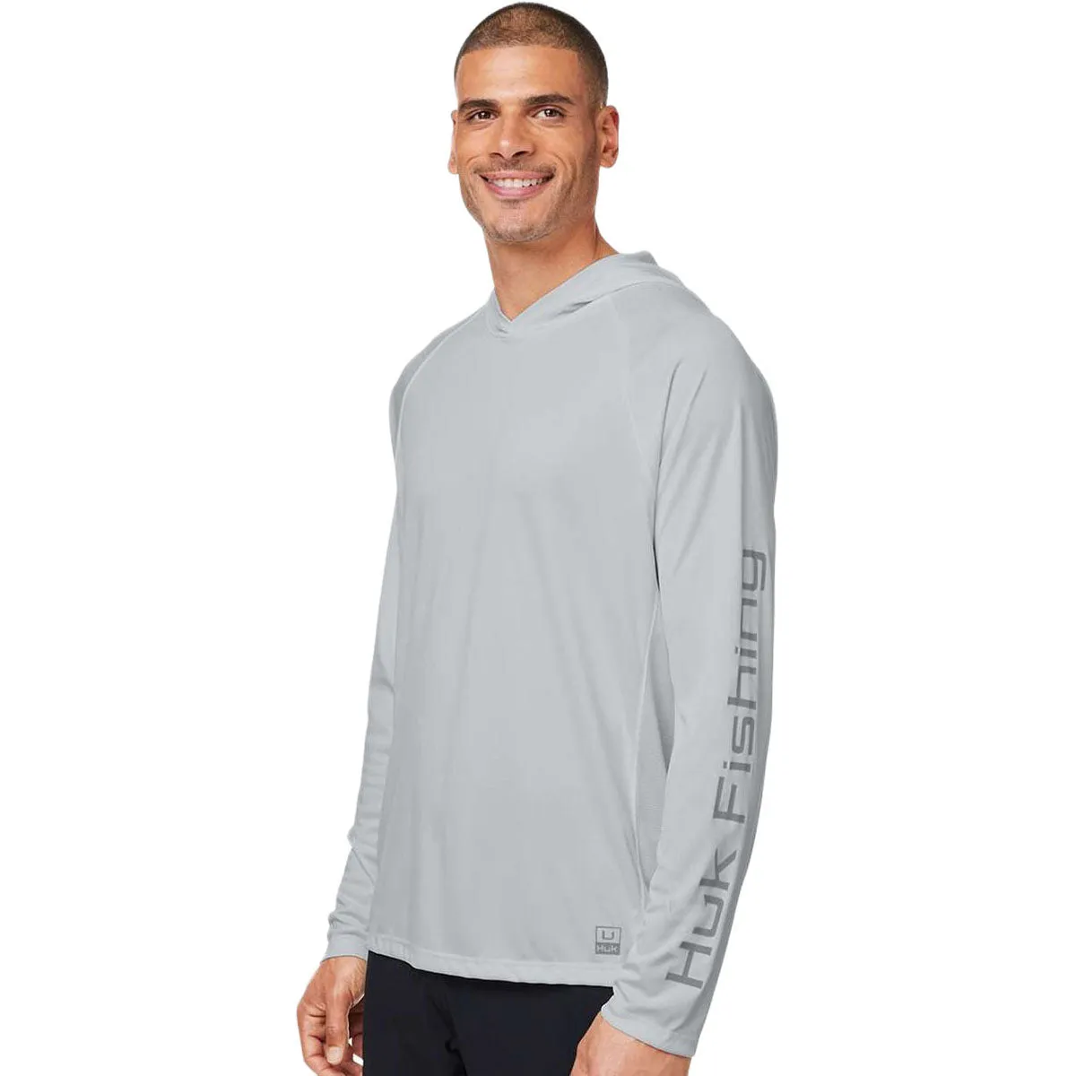 HUK Men's Harbor Mist LoPro Pursuit Long Sleeve Hooded T-Shirt sold by Merchology product image thumbnail 5