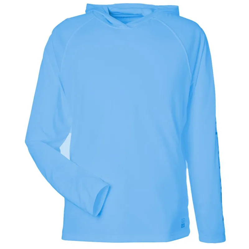 HUK Men's Marolina Blue LoPro Pursuit Long Sleeve Hooded T-Shirt made by Huk