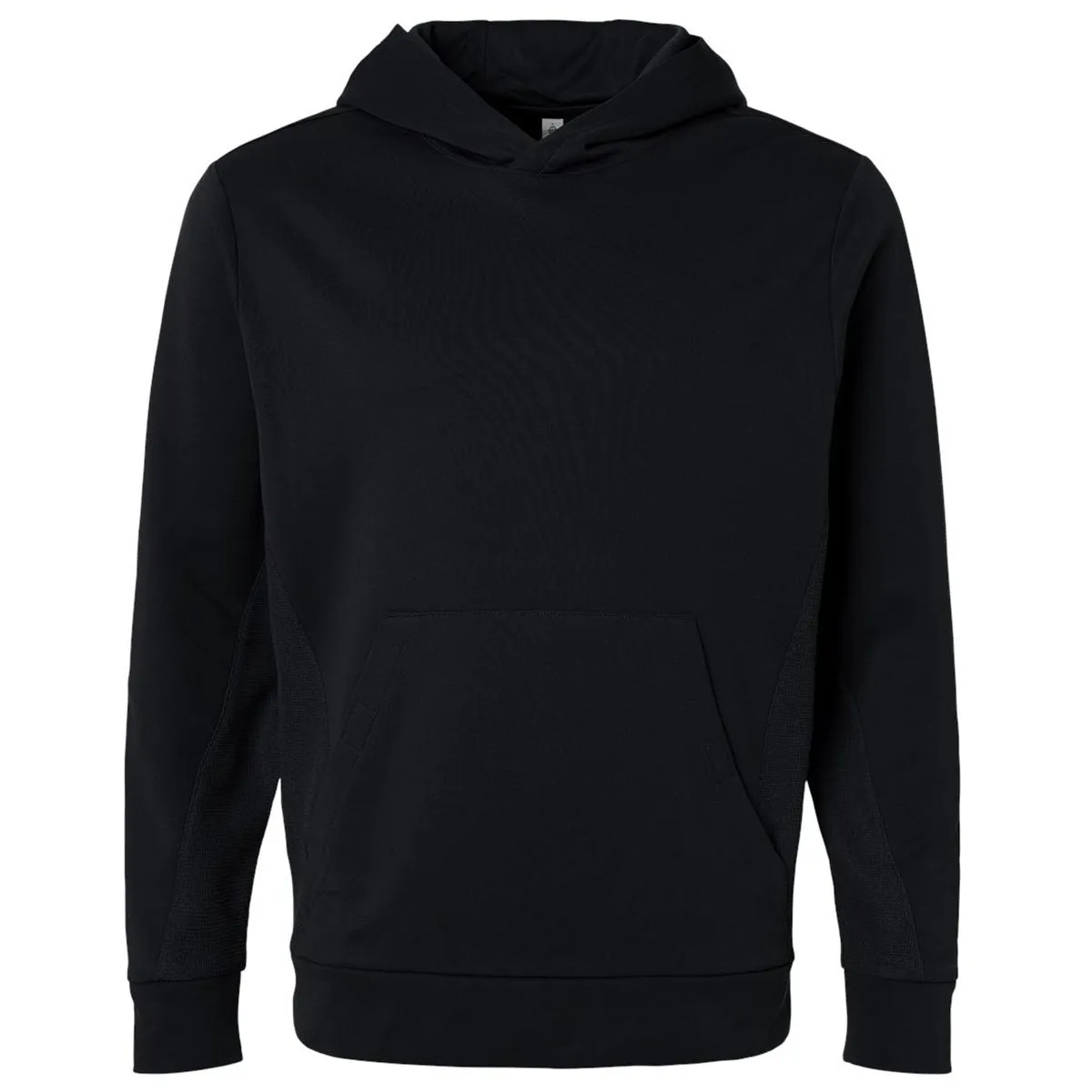 Team 365 Unisex Black Squad Hooded Tech Fleece Pullover sold by Merchology