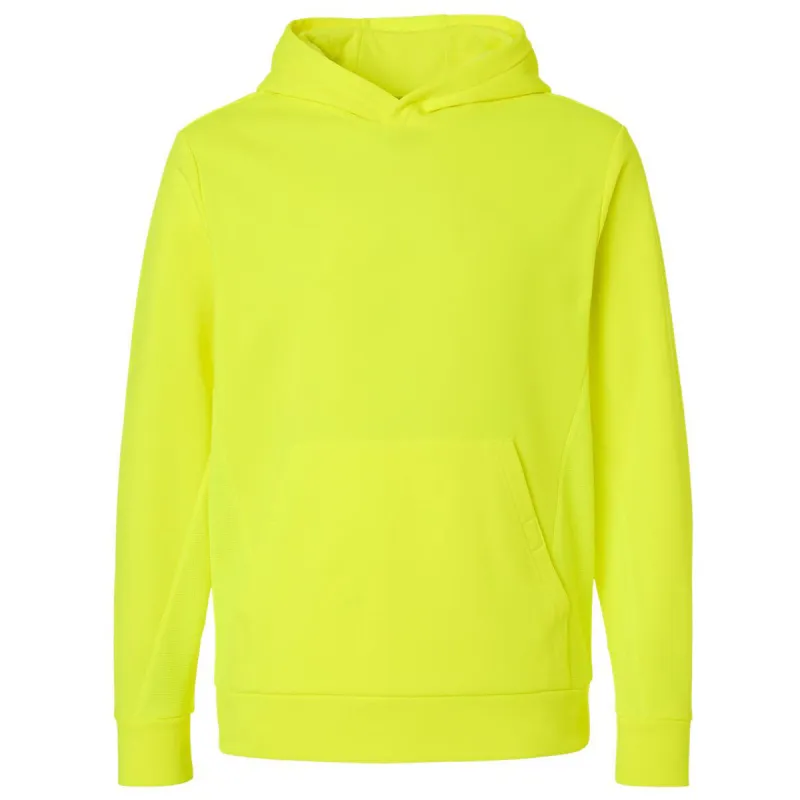 Team 365 Unisex Safety Yellow Squad Hooded Tech Fleece Pullover made by Merchology