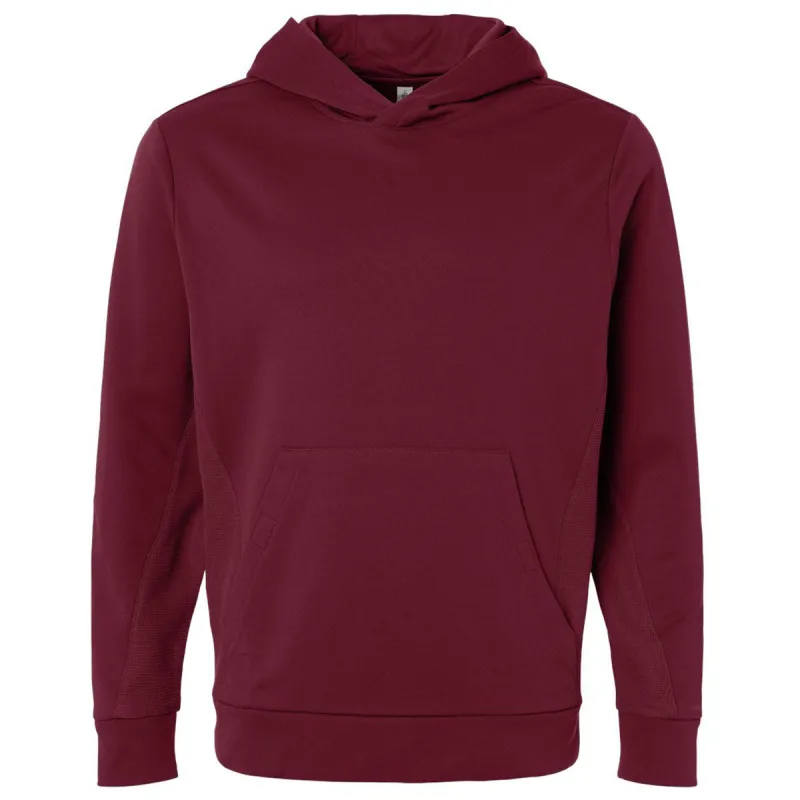Team 365 Unisex Sport Maroon Squad Hooded Tech Fleece Pullover made by Merchology