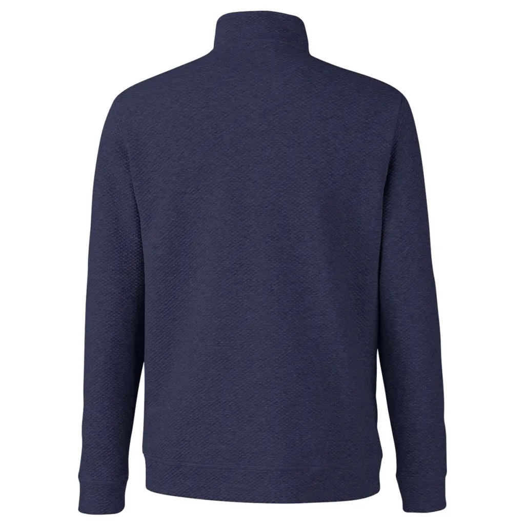 North End Men's Classic Navy Heather Spirit Textured Quarter-Zip Pullover sold by Merchology product image thumbnail 2