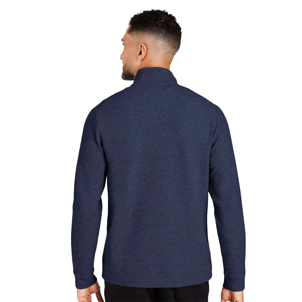 North End Men's Classic Navy Heather Spirit Textured Quarter-Zip Pullover sold by Merchology product image thumbnail 4