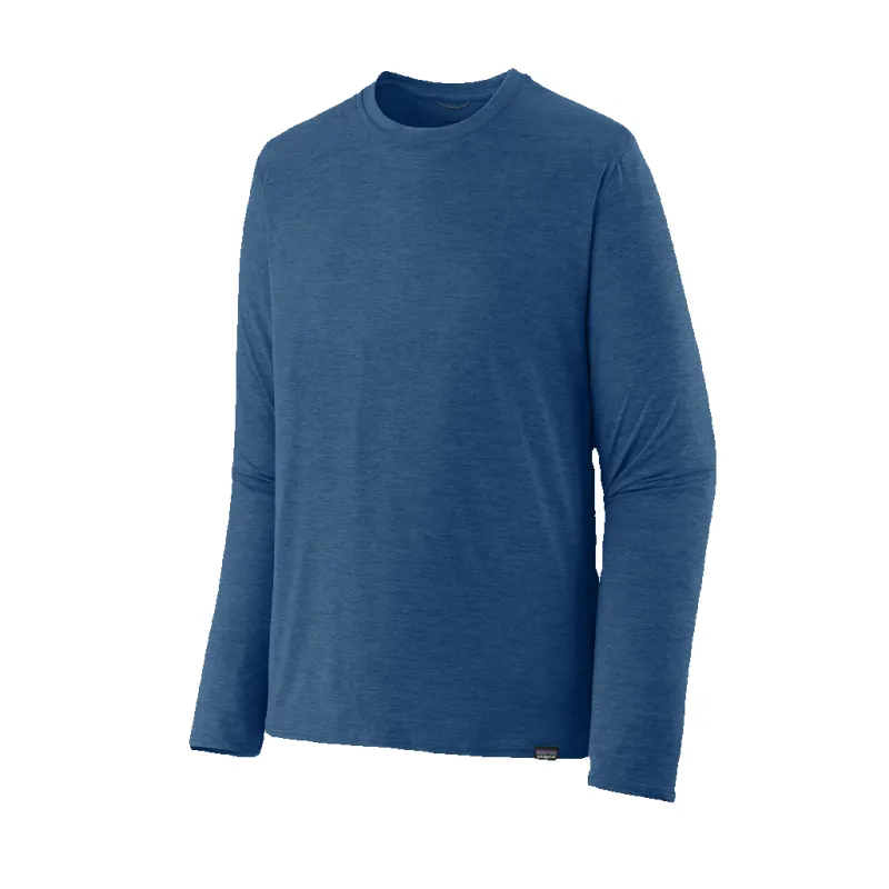 Patagonia Men's Clement Blue Long-Sleeved Capilene Cool Daily Shirt made by Patagonia