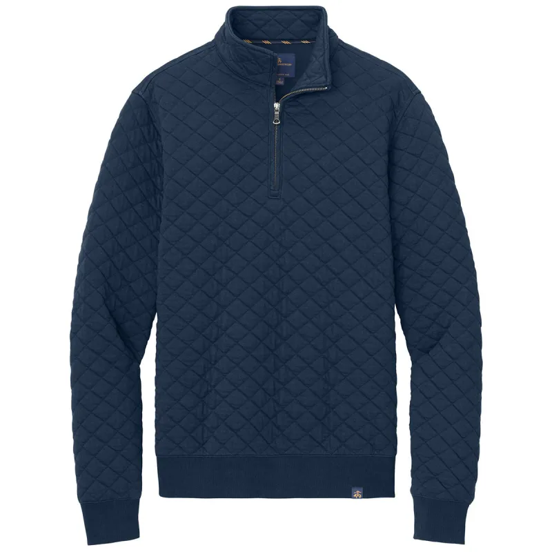 Brooks Brothers Men's Navy Blazer Diamond Quilt 1/4-Zip made by Brooks Brothers