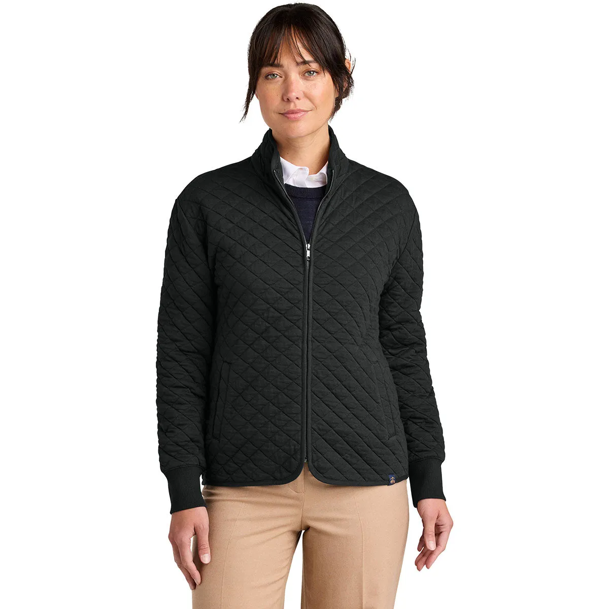 Brooks Brothers Women's Deep Black Diamond Quilt Full-Zip sold by Merchology product image thumbnail 3