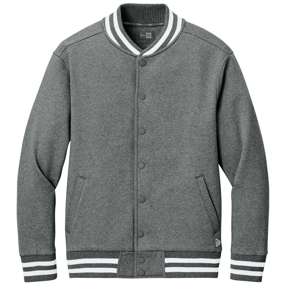 New Era Men's Grey Frost Varsity Heavyweight Fleece Jacket sold by Merchology