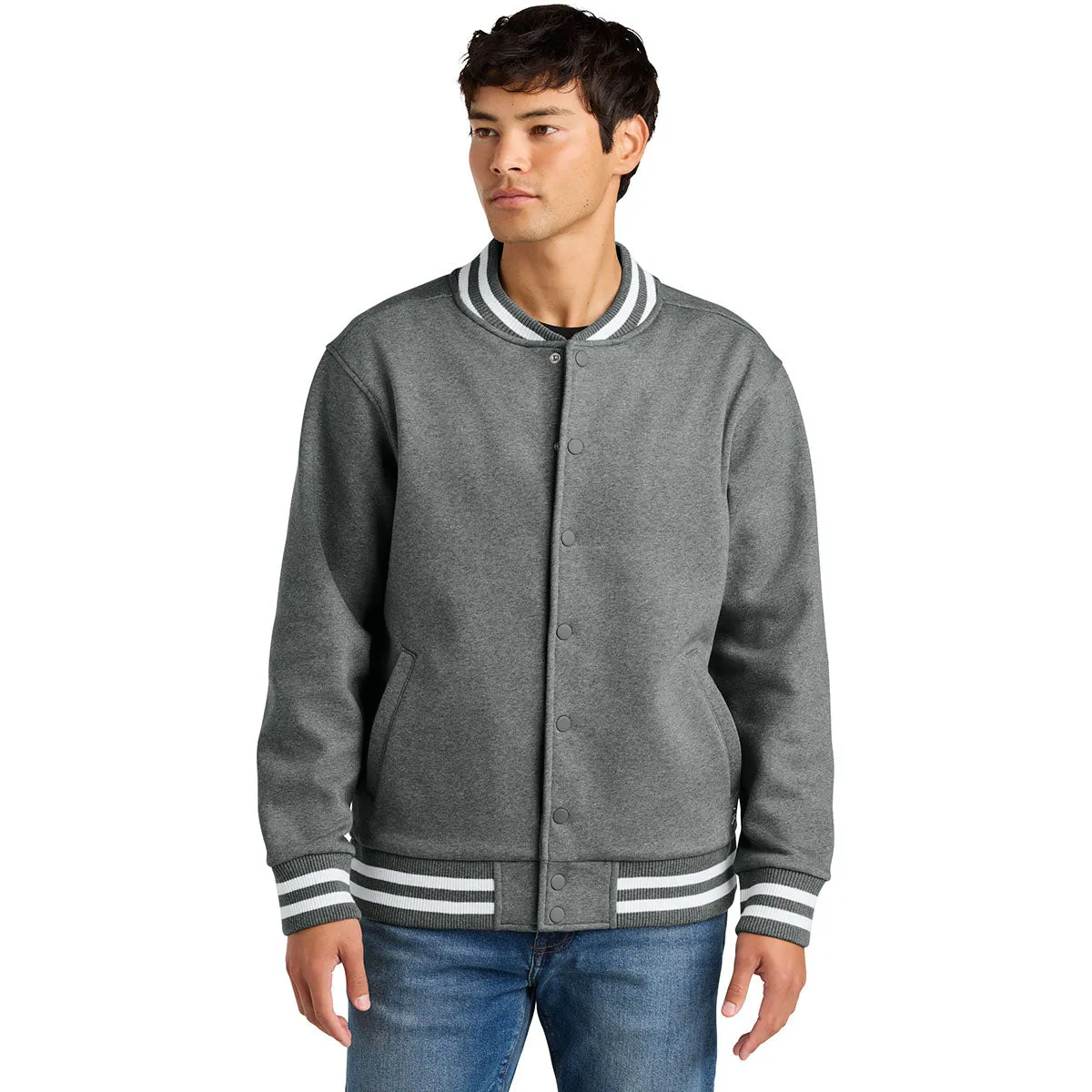 New Era Men's Grey Frost Varsity Heavyweight Fleece Jacket sold by Merchology product image thumbnail 3