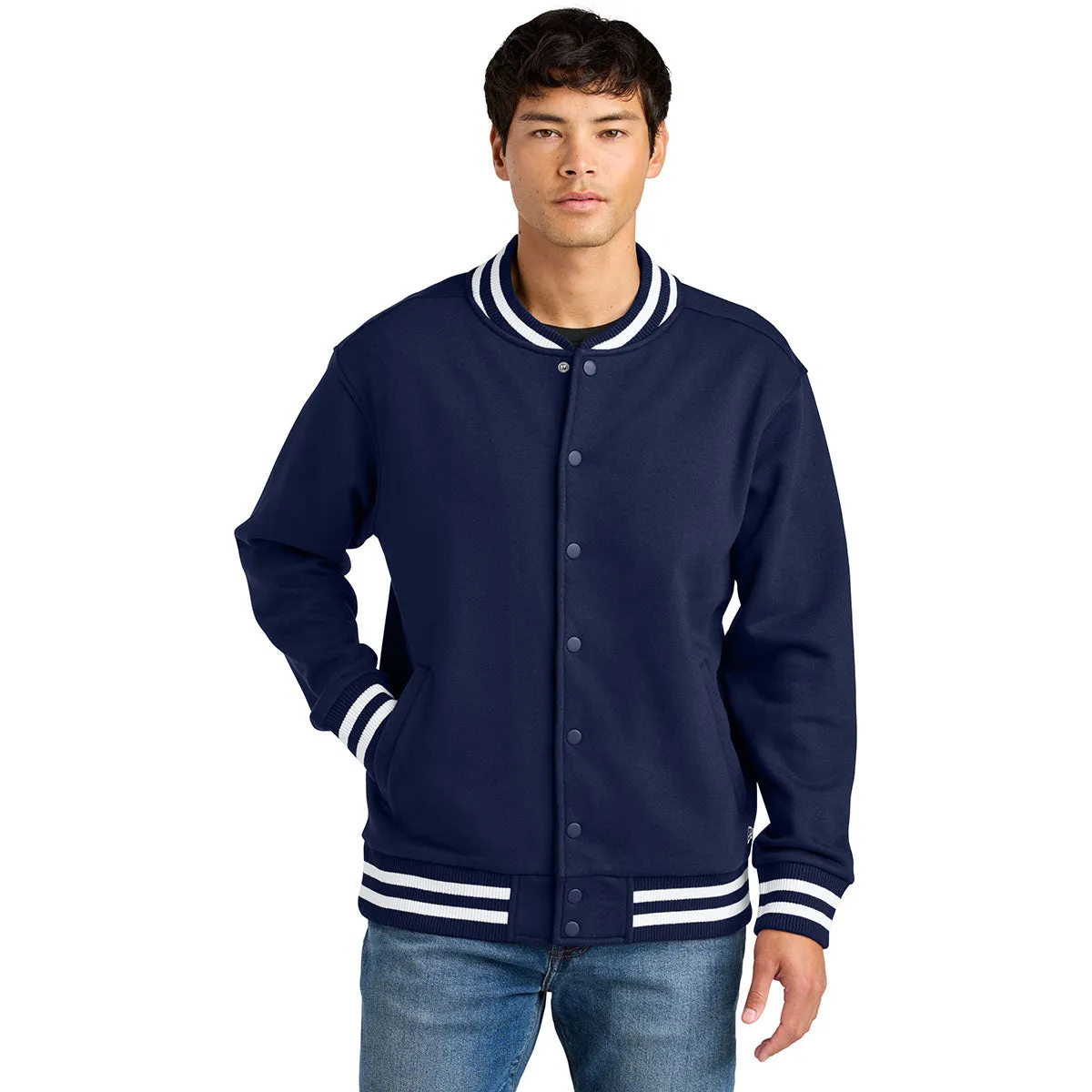 New Era Men's True Navy Varsity Heavyweight Fleece Jacket sold by Merchology product image thumbnail 3