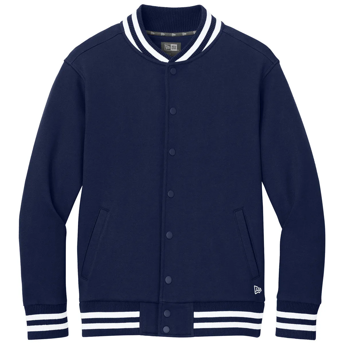 New Era Men's True Navy Varsity Heavyweight Fleece Jacket sold by Merchology