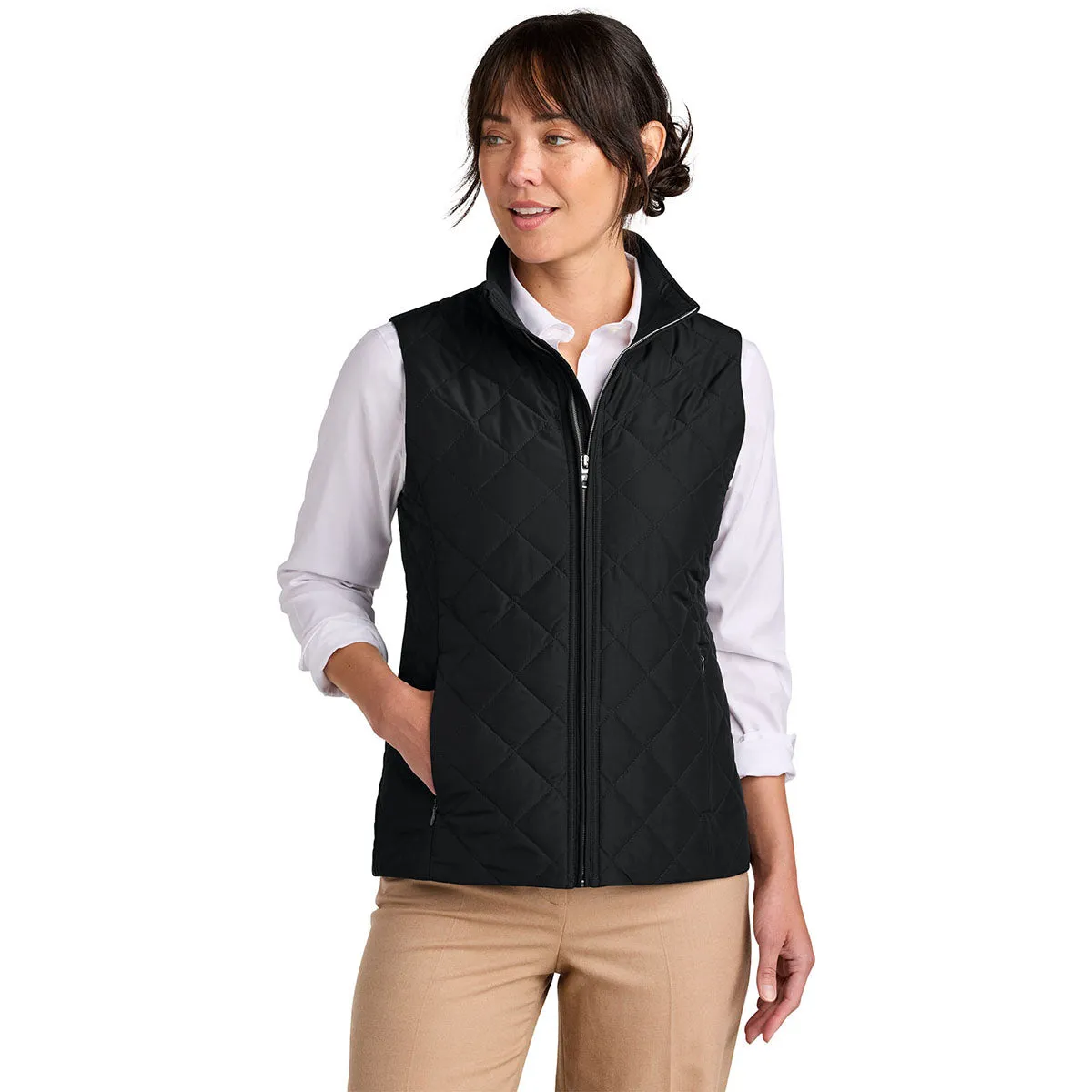 Brooks Brothers Women's Deep Black Quilted Vest sold by Merchology product image thumbnail 3