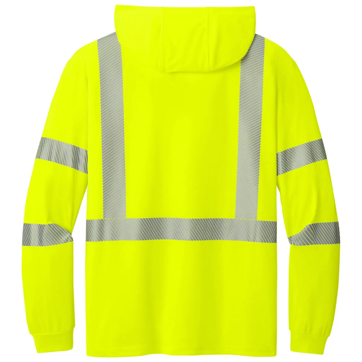 CornerStone Men's Safety Yellow ANSI 107 Class 3 Long Sleeve Segmented Tape Hooded Tee sold by Merchology product image thumbnail 2