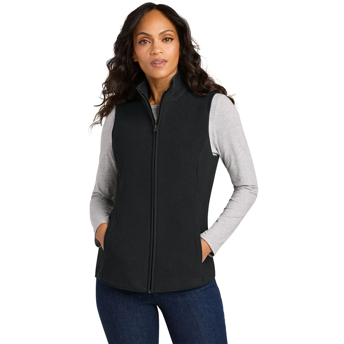 Port Authority Women's Deep Black C-FREE Fleece Vest sold by Merchology product image thumbnail 3