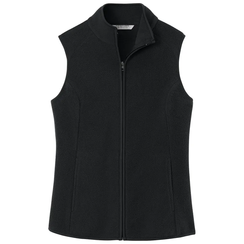 Port Authority Women's Deep Black C-FREE Fleece Vest made by Port Authority
