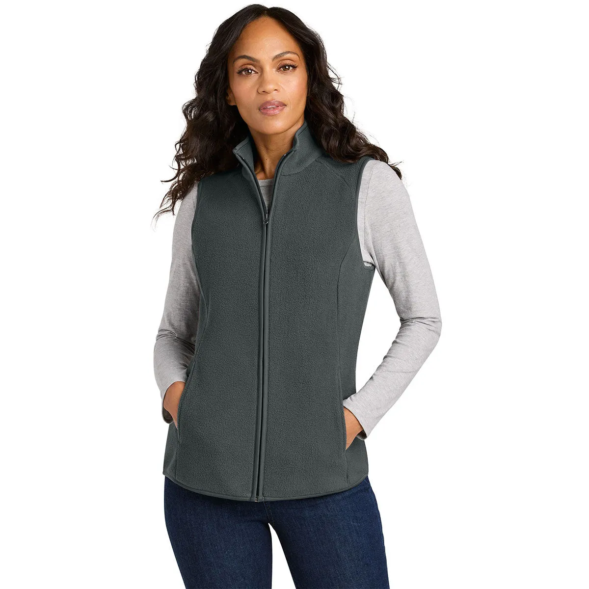 Port Authority Women's Grey Steel C-FREE Fleece Vest sold by Merchology product image thumbnail 3