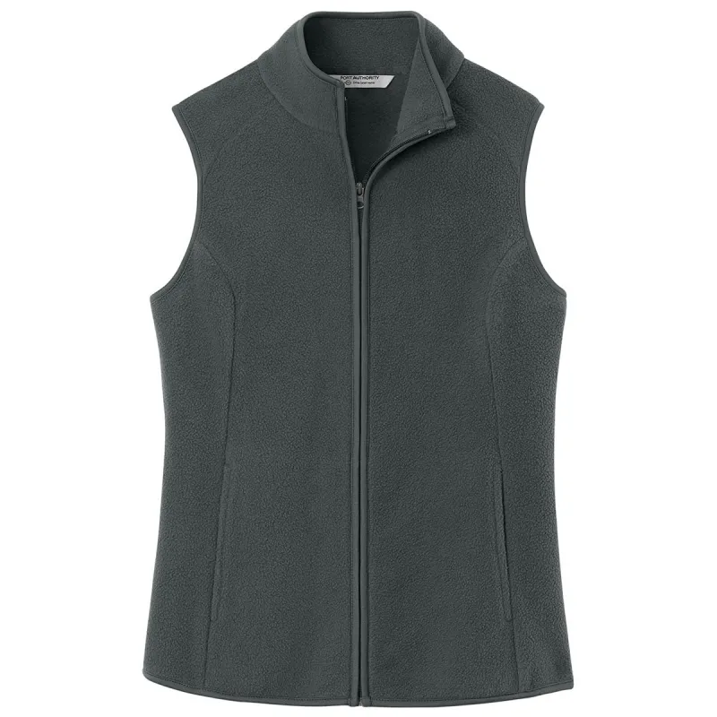 Port Authority Women's Grey Steel C-FREE Fleece Vest made by Port Authority