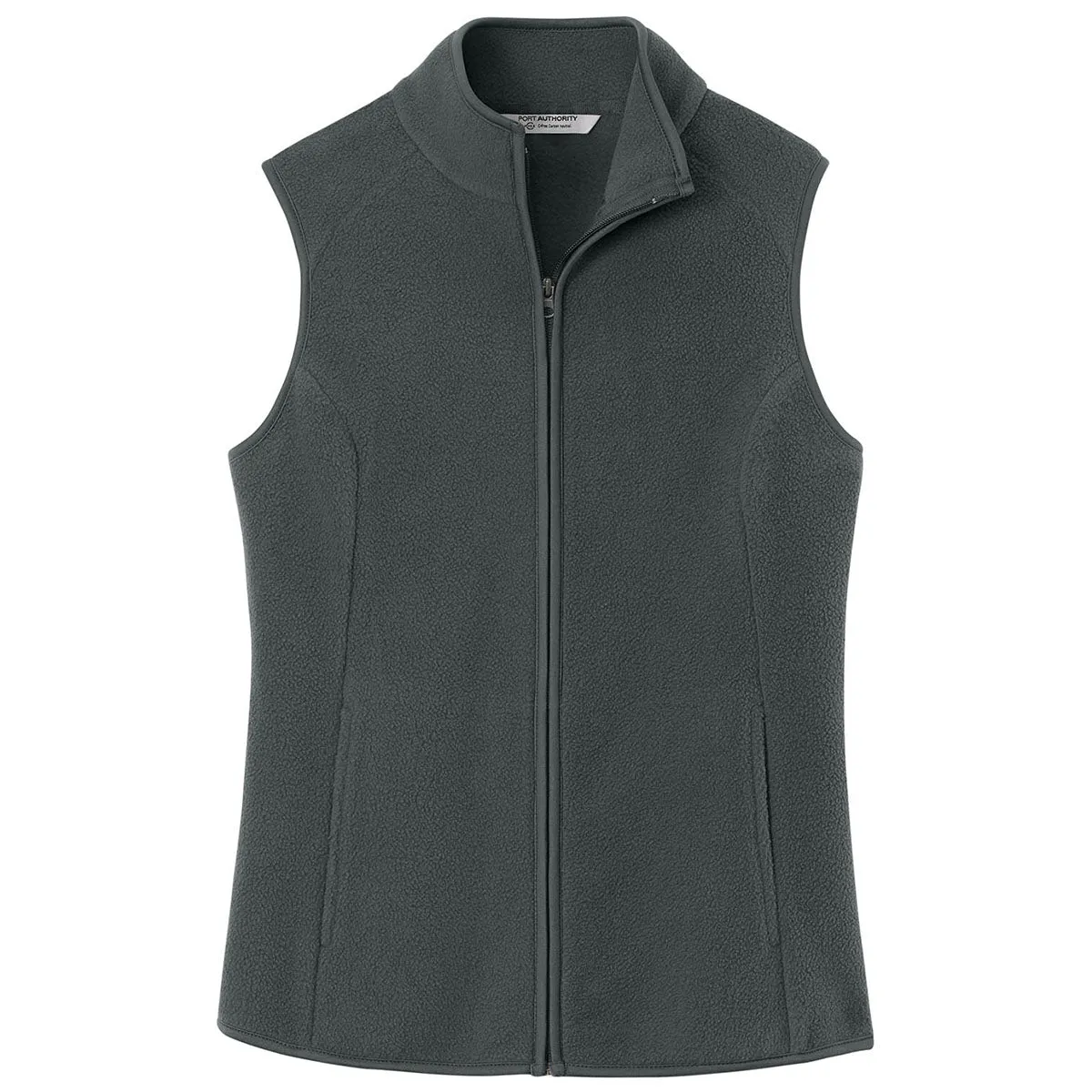 Port Authority Women's Grey Steel C-FREE Fleece Vest sold by Merchology