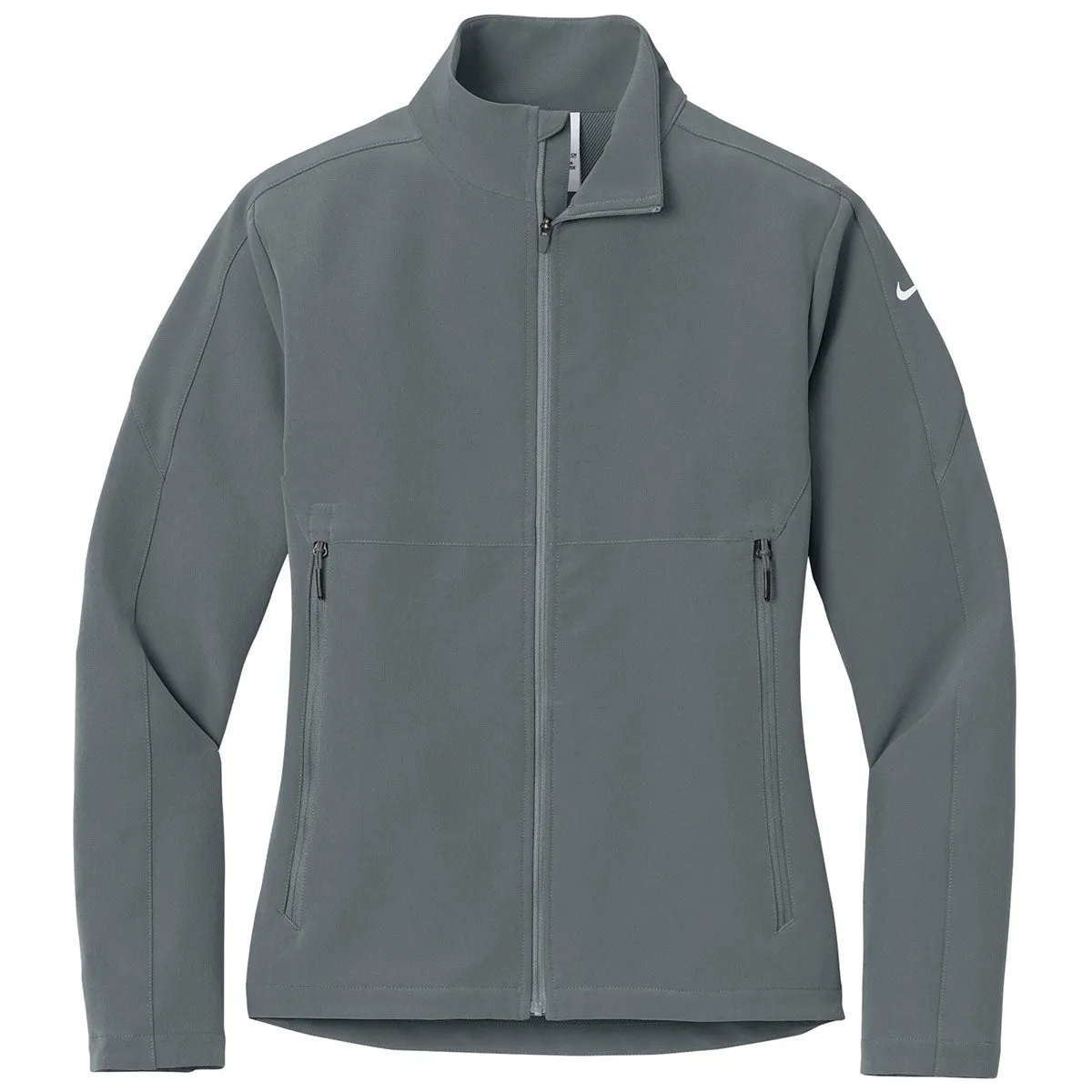 Nike Women's Dark Grey Full-Zip Soft Shell Jacket sold by Merchology