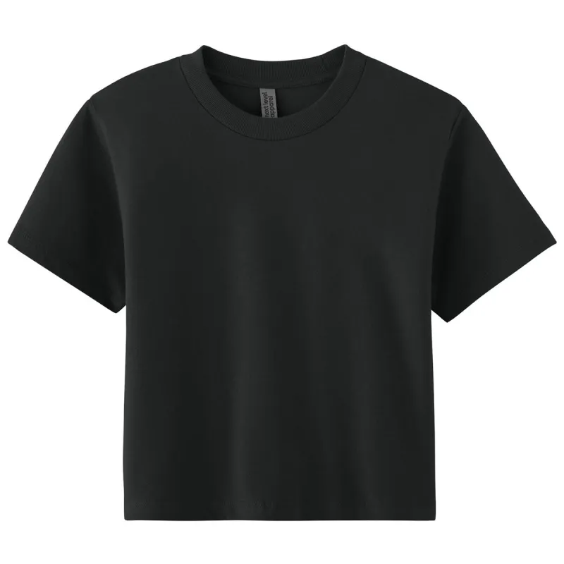 Next Level Women's Black Heavyweight Boxy Tee made by Merchology
