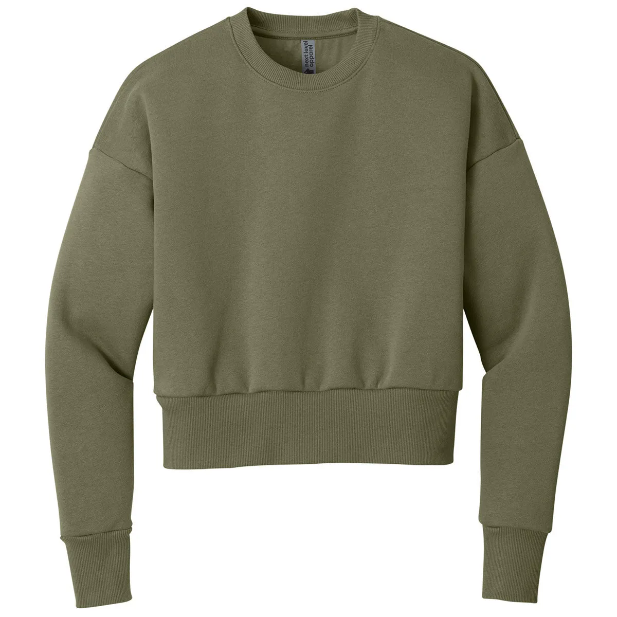 Next Level Women's Light Olive Heavyweight Sweatshirt sold by Merchology