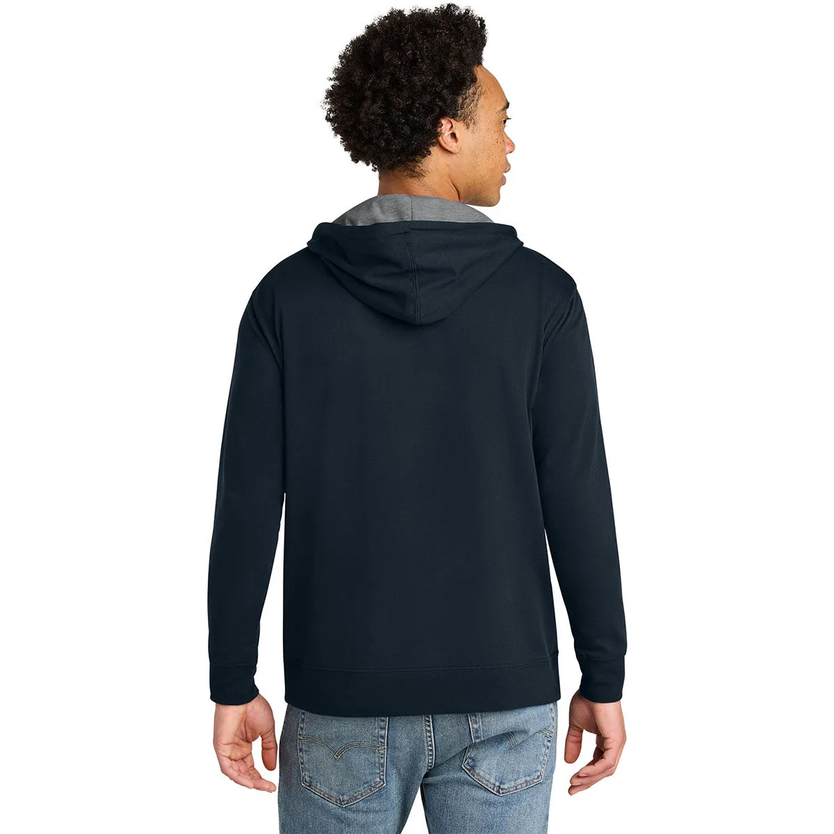 Next Level Men's Midnight Navy/Heather Gray Laguna Hoodie sold by Merchology product image thumbnail 4