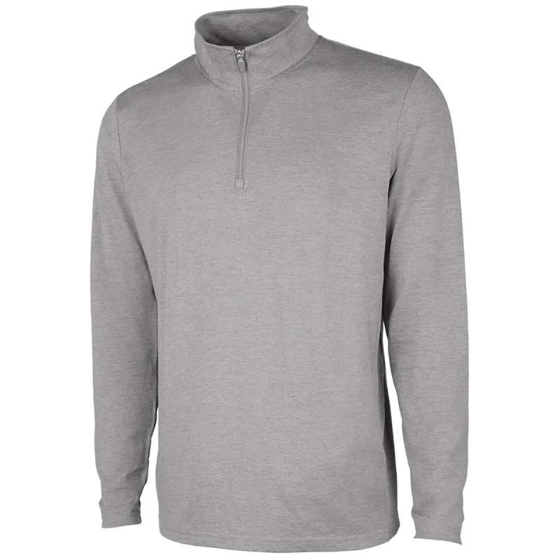 Charles River Men's Light Grey Heather Vista Tri-Blend Quarter Zip made by Merchology