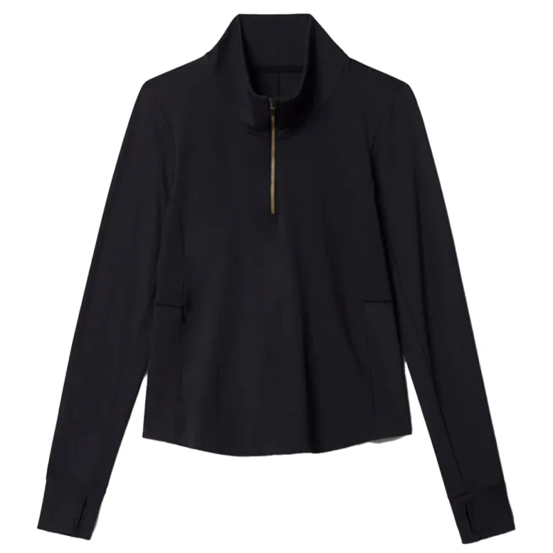 Rhone Women's Black Course to Court 1/4 Zip made by RHONE